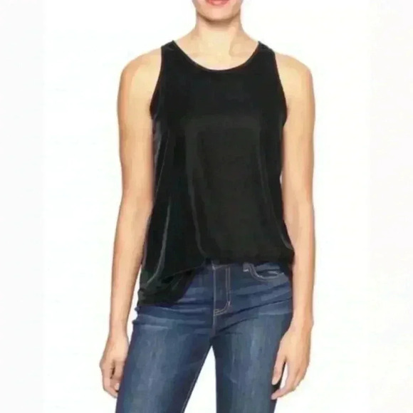Gap Black Velvet High Neck Tank Top | Size XSP - Picture 1 of 10